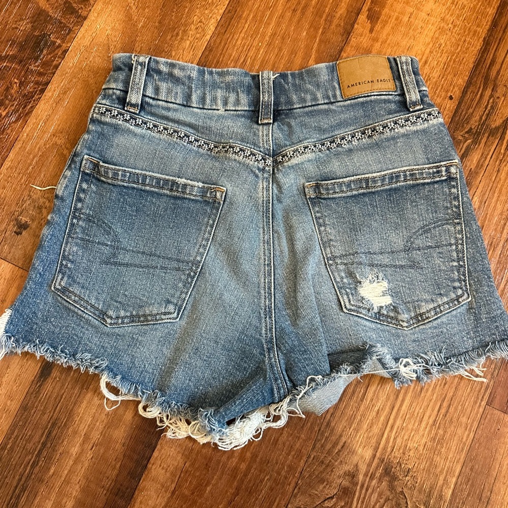American Eagle Outfitters Distressed Denim Cutoff Shorts - Light Blue - Picture 2 of 3